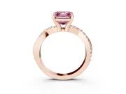 Asscher Cut Twist Engagement Ring Setting for a Fancy Pink Lab-Grown Diamond | Rose Gold