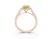 Oval Halo Engagement Ring Setting for a Fancy Yellow Lab-Grown Diamond | Pave Shoulders | Rose Gold