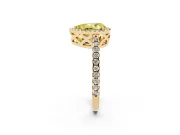 Pear-Shaped Pave Halo Engagement Ring Setting for a Fancy Yellow Lab-Grown Diamond | Yellow Gold