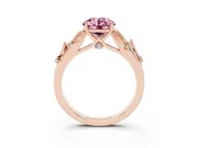 Round Leaf Solitaire Engagement Ring Setting for a Fancy Pink Lab-Grown Diamond | Rose Gold