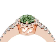 Marquise Halo Split Shank Engagement Ring Setting for a Fancy Green Lab-Grown Diamond | Rose Gold