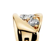 Oval Cut Diamond Channel-Set Crossover Ring Set in Yellow gold