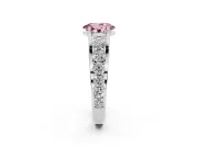 Oval Graduated Engagement Ring Setting for a Fancy Pink Lab-Grown Diamond | White Gold