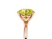 Round Thin Solitaire Engagement Ring Setting for a Fancy Yellow Lab-Grown Diamond | Straight Plain Band | Rose Gold