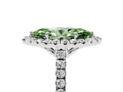 Marquise Raised Halo Engagement Ring Setting for a Fancy Green Lab-Grown Diamond | Platinum