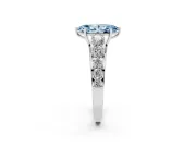 Marquise Engagement Ring Setting for a Fancy Blue Lab-Grown Diamond | Sterling Silver - Design NV-24646