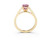 Radiant Cut Solitaire Engagement Ring Setting for a Fancy Pink Lab-Grown Diamond | Yellow Gold