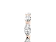 Marquise Diamond Eternity Band Set in Rose gold with Bezel Setting