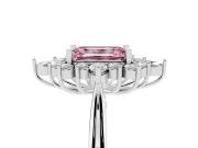 Emerald Cut Engagement Ring Setting for a Fancy Pink Lab-Grown Diamond | Sterling Silver - Design NV-24790