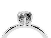 Marquise Hidden Halo Engagement Ring Setting for a Black Center | Thin Plain Band | White Gold