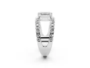 Emerald Cut Wide Open Split Shank Engagement Ring Setting | Pavé Strands | Sterling Silver