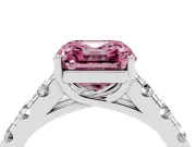 Asscher Cut Engagement Ring Setting for a Fancy Pink Lab-Grown Diamond | Sterling Silver - Design NV-24643