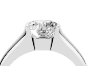 Round Half Bezel Solitaire Engagement Ring Setting | Wide Band | Sterling Silver