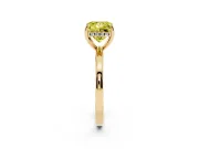 Princess Cut Hidden Halo Engagement Ring Setting for a Fancy Yellow Lab-Grown Diamond | Thin Band | Yellow Gold