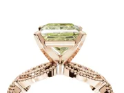 Princess Cut Vintage Engagement Ring Setting for a Fancy Yellow Lab-Grown Diamond | Graduated Stations | Rose Gold