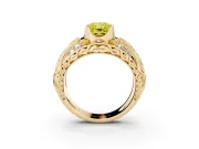 Radiant Cut Art Deco Engagement Ring Setting for a Fancy Yellow Lab-Grown Diamond | Yellow Gold