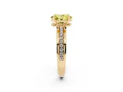 Oval Channel Set Solitaire Engagement Ring Setting for a Fancy Yellow Lab-Grown Diamond | Rope Collar Head | Yellow Gold