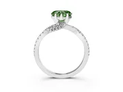 Heart-Shaped Twisted Pave Engagement Ring Setting for a Fancy Green Lab-Grown Diamond | Split Shank | White Gold