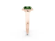 Asscher Cut Knife-Edge Halo Engagement Ring Setting for a Fancy Green Lab-Grown Diamond | Rose Gold