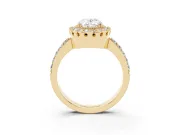 Oval Vintage Milgrain Halo Engagement Ring Setting | Pierced Gallery | Yellow Gold