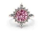 Round Engagement Ring Setting for a Fancy Pink Lab-Grown Diamond | Rose Gold - Design NV-24790