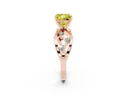 Princess Cut Loop Engagement Ring Setting for a Fancy Yellow Lab-Grown Diamond | Rose Gold
