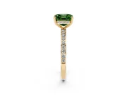 Asscher Cut Hidden Halo Engagement Ring Setting for a Fancy Green Lab-Grown Diamond | Yellow Gold