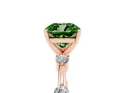 Cushion Cut Bar Set Engagement Ring Setting for a Fancy Green Lab-Grown Diamond | Rose Gold