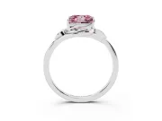 Princess Cut Leaf Bypass Solitaire Engagement Ring Setting for a Fancy Pink Lab-Grown Diamond | Polished Band | Platinum