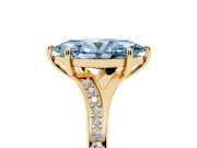 Marquise Pave Solitaire Engagement Ring Setting for a Fancy Blue Lab-Grown Diamond | Sweeping Shoulders | Yellow Gold
