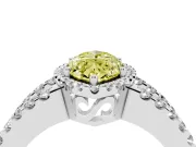 Fancy Yellow Marquise Cut Diamond Halo Ring Set in Silver with Pavé Split Shank and Prong Setting