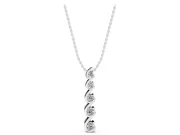Round Lab-Grown Diamond S-Curve Wire Pendant Necklace | Prong Set | Sterling Silver