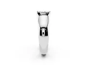 Radiant Cut Half Bezel Solitaire Engagement Ring Setting | Wide Band | White Gold