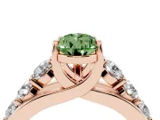 Pear-Shaped Graduated Engagement Ring Setting for a Fancy Green Lab-Grown Diamond | Rose Gold