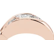 Princess Cut Diamond Channel-Set Crossover Ring Set in Rose gold