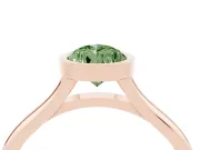 Fancy Green Bezel Set Pear Cut Diamond Solitaire Ring Set in Rose gold with Tapered Band