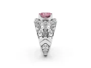 Radiant Cut Art Deco Graduated Engagement Ring Setting for a Fancy Pink Lab-Grown Diamond | Platinum