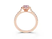 Emerald Cut Floral Petal Engagement Ring Setting for a Fancy Pink Lab-Grown Diamond | Petal Accents | Rose Gold