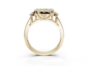 Radiant Cut Halo Engagement Ring Setting for a Fancy Yellow Lab-Grown Diamond | Graduated Channel Band | Yellow Gold