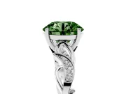 Round Vine Engagement Ring Setting for a Fancy Green Lab-Grown Diamond | Platinum
