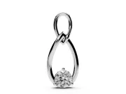 Round Lab-Grown Diamond Infinity Teardrop Pendant Necklace | Prong Set | Sterling Silver