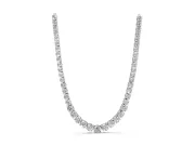 Round Lab-Grown Diamond Graduated Tennis Necklace | Four-Prong Heads | White Gold
