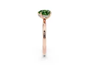 Fancy Green Heart Cut Diamond Solitaire Ring Set in Rose gold with Thin Band and Prong Setting