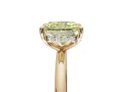 Radiant Cut Hidden Halo Ring Setting for a Fancy Yellow Lab-Grown Diamond | Yellow Gold
