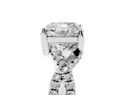 Cushion Cut Twisted Split Shank Pave Engagement Ring Setting | Pave Gallery | Platinum