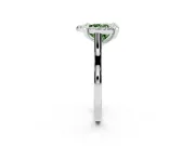Heart-Shaped Claw Corner Halo Engagement Ring Setting for a Fancy Green Lab-Grown Diamond | Plain Band | Sterling Silver