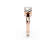 Radiant Cut Three Stone Engagement Ring Setting | Large Side Stones | Rose Gold