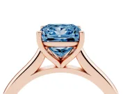 Princess Cut Cathedral Engagement Ring Setting for a Fancy Blue Lab-Grown Diamond | Rose Gold