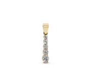 Round Lab-Grown Diamond Graduated Vertical Pendant Necklace | Prong Set | Yellow Gold