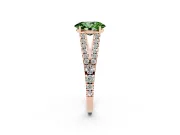 Oval Graduated Split Shank Engagement Ring Setting for a Fancy Green Lab-Grown Diamond | Rose Gold